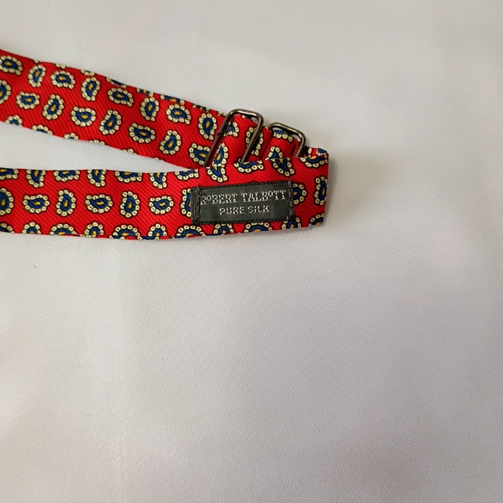 Robert Talbott Red And Blue Patterned Bow Tie - image 2